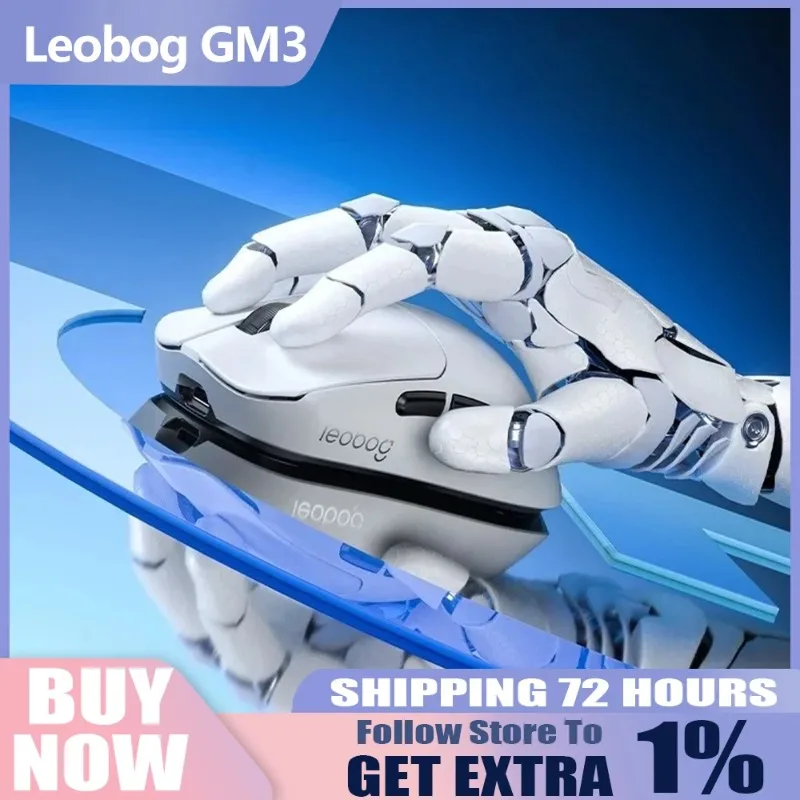 

LEOBOG GM3 Tri-Mode Lightweight Gaming Mouse Wireless Bluetooth 10000DPI PAW3311 Sensor 1000Hz Customizable for PC Gaming/Office