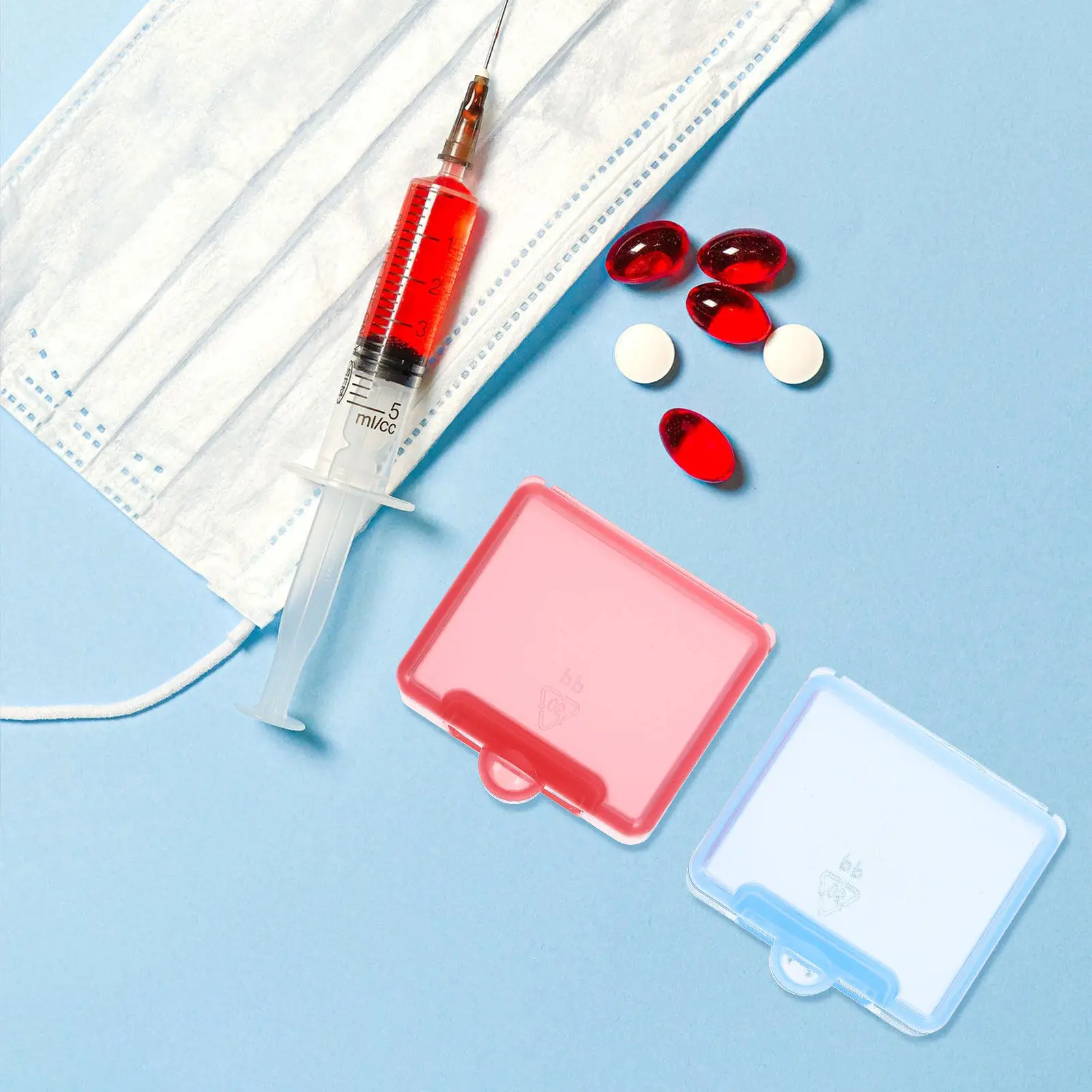 6Pcs Medicine Storage Organizer Small Portable Case Daily Pill Box Easy Open Leakproof Travel Vitamin Dispenser Holder