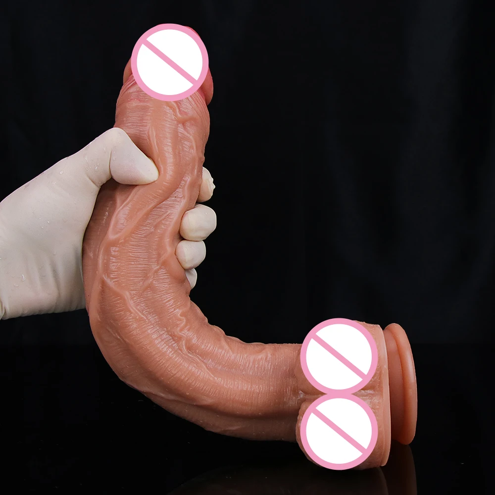 32CM Realistic Silicone Dildo Super Large Penis Sex Toy For Men Women With Thick Glans Real Dong Powerful Suction Cup Stiff Cock