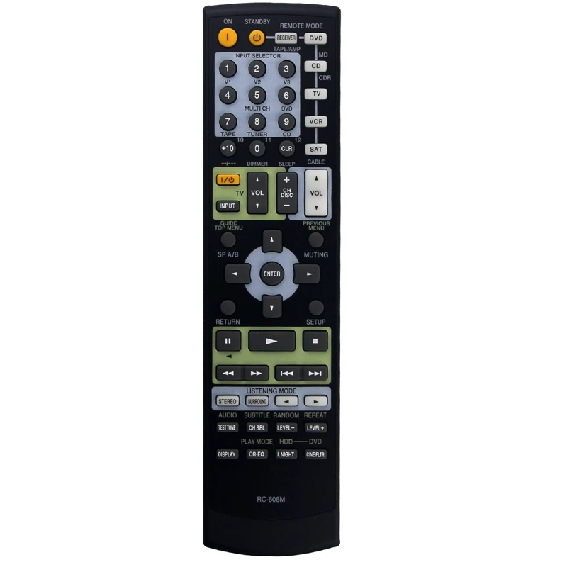 RC-608M Black Remote Control For Onkyo AV Receiver HT-R530 HT-S780 SKB-530 SKW-530 SKF-530F SKC-530C SKM-530S HTS780S