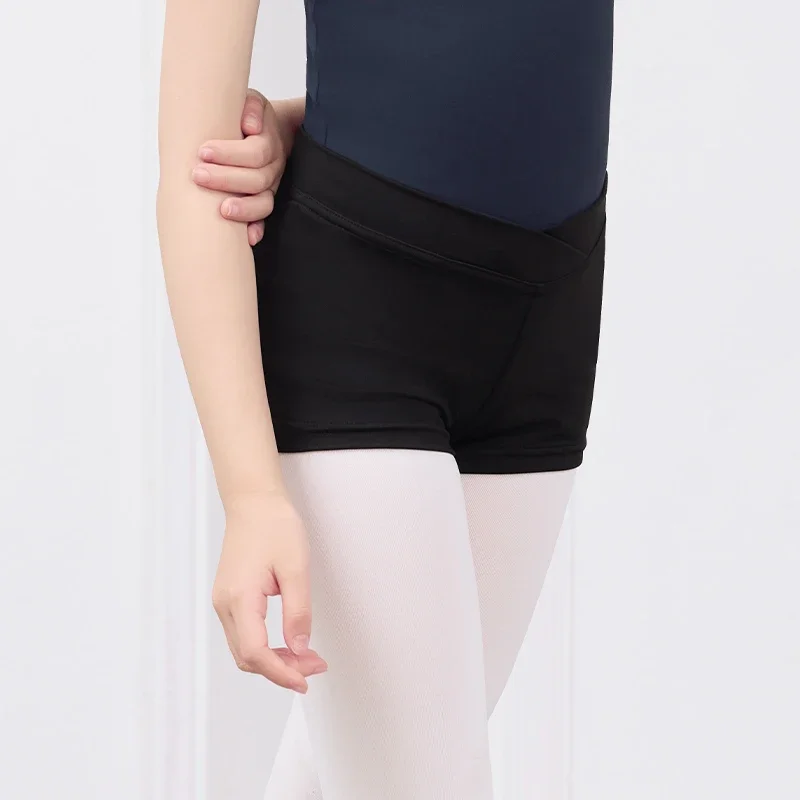 Kids Girl Short Ballet Pants Cross High Elastic Breathable Dance Gymnastics Shorts for Girls Ultra Short Sports Casual Leggings