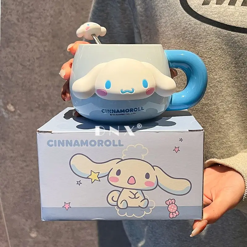 2024 New Hot Selling Sanrio Original Cutey Kuromi 500ml Water Cup 3d Stickers Home Office Ceramic Mug Birthday Present Water Cup