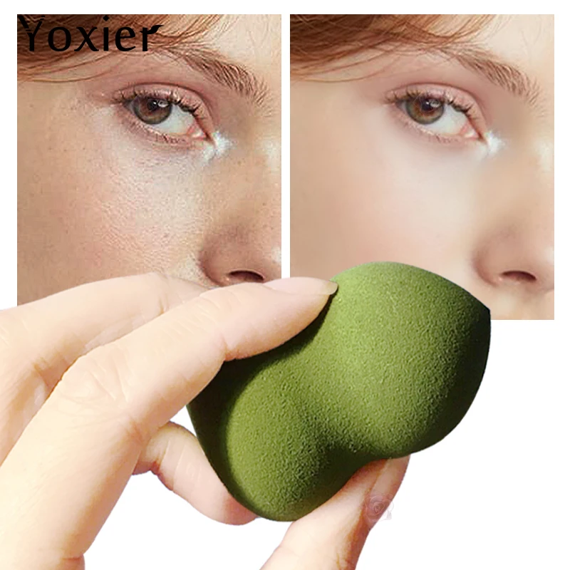 Powder Puff Cosmetics Wet Dry Dual Use Makeup Foundation Make-Up Sponge Facial Care Tools Accessories Gourd Shape Soft 2pcs