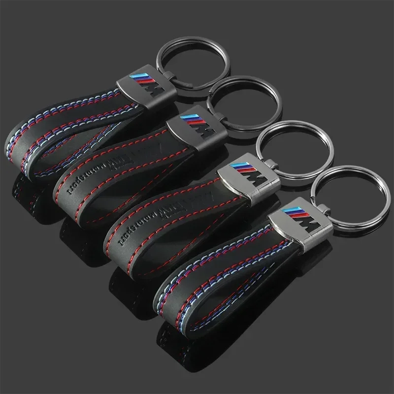 Leather Car Emblem Key Fobs Keyring Key Chain Decoration for Bmw M Performance G30 G32 Auto Interior Modification Accessories