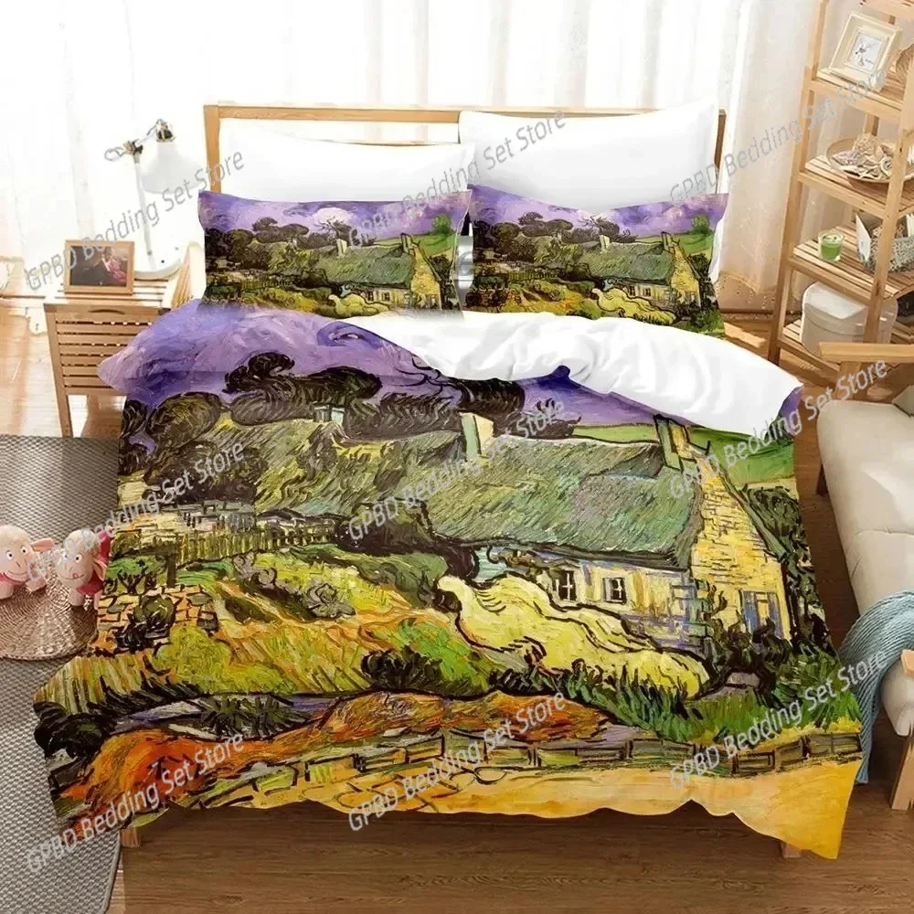 

3D Print Van Gogh Bedding Set For Bedroom Soft Modern Bedspreads Comefortable Kids Duvet Cover Quilt Cover And Pillowcase