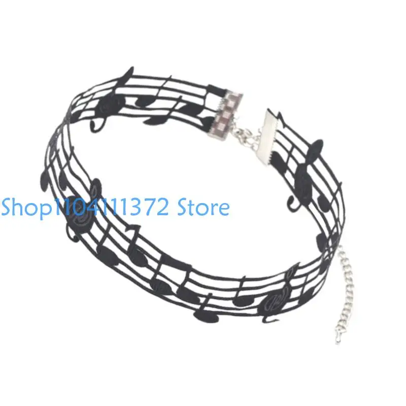 Collier en alliage ruban p9fe avec collier mode à note distinctive