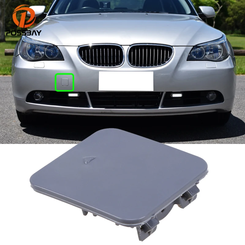 Car Front Bumper Tow Hook Cover Cap for BMW 5-Series E60/E61 Pre-facelift X3 E83 2001 2002 2003 2004 2005 Grey Exterior Parts