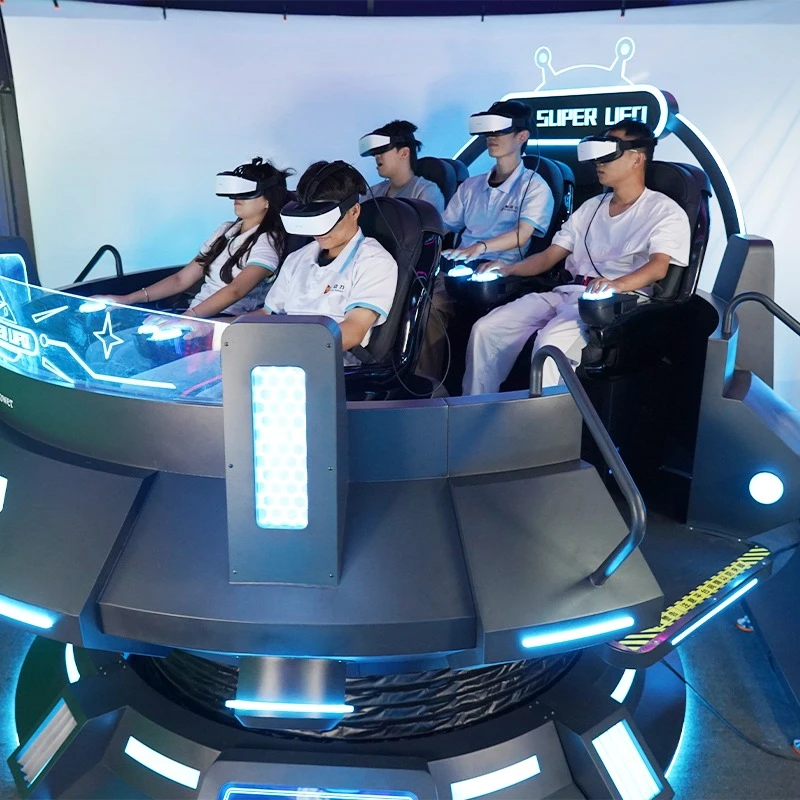 Simulator Virtual Reality Mesin Game Arcade Kursi Vr Taman Tema Rotasi Roller Coaster