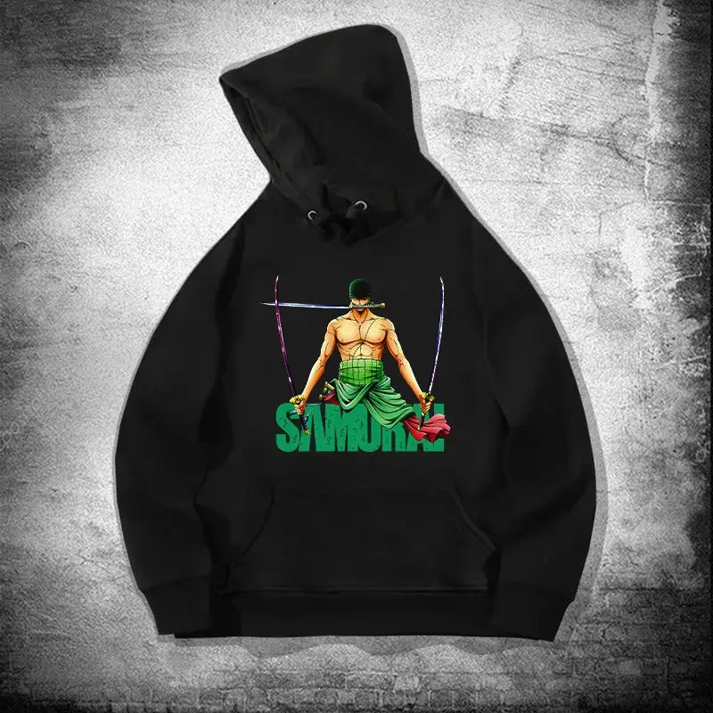 

ONE PIECE Hooded Sweater Men's and Women's Spring and Autumn Clothes Japanese Anime Sauron Zorro Teen Student Loose Coat