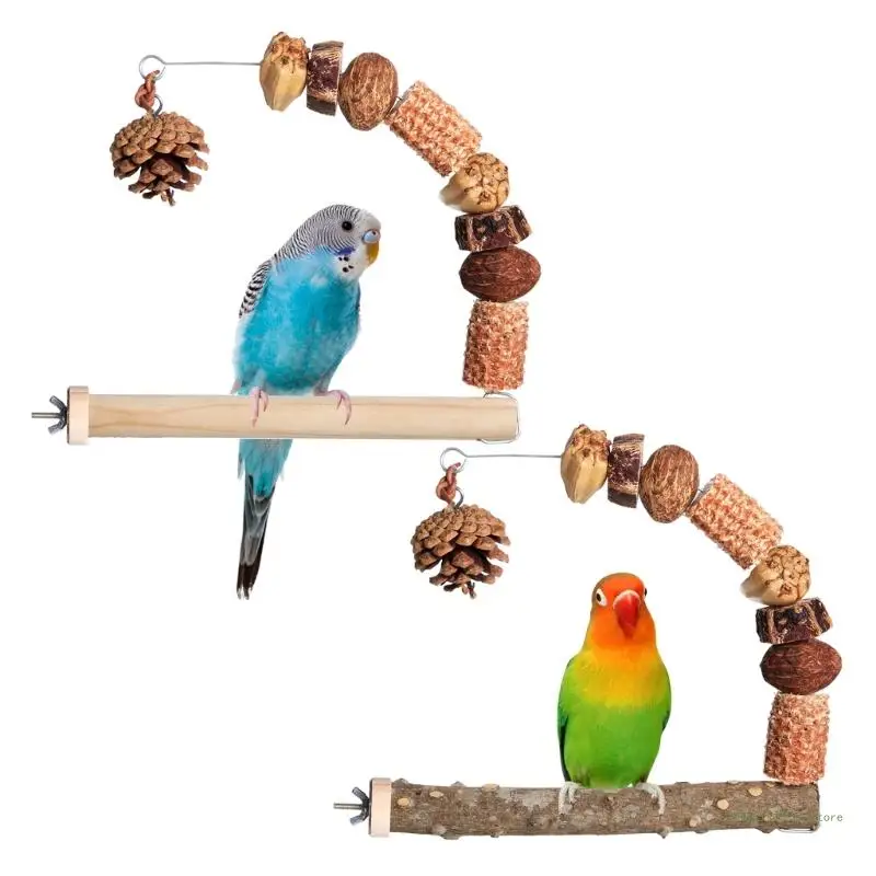 QX2E Bird Perch Stand for Parrots Easy Installation Bird Cage Grinding Perch Stand for Enhancing Cage Health Environment