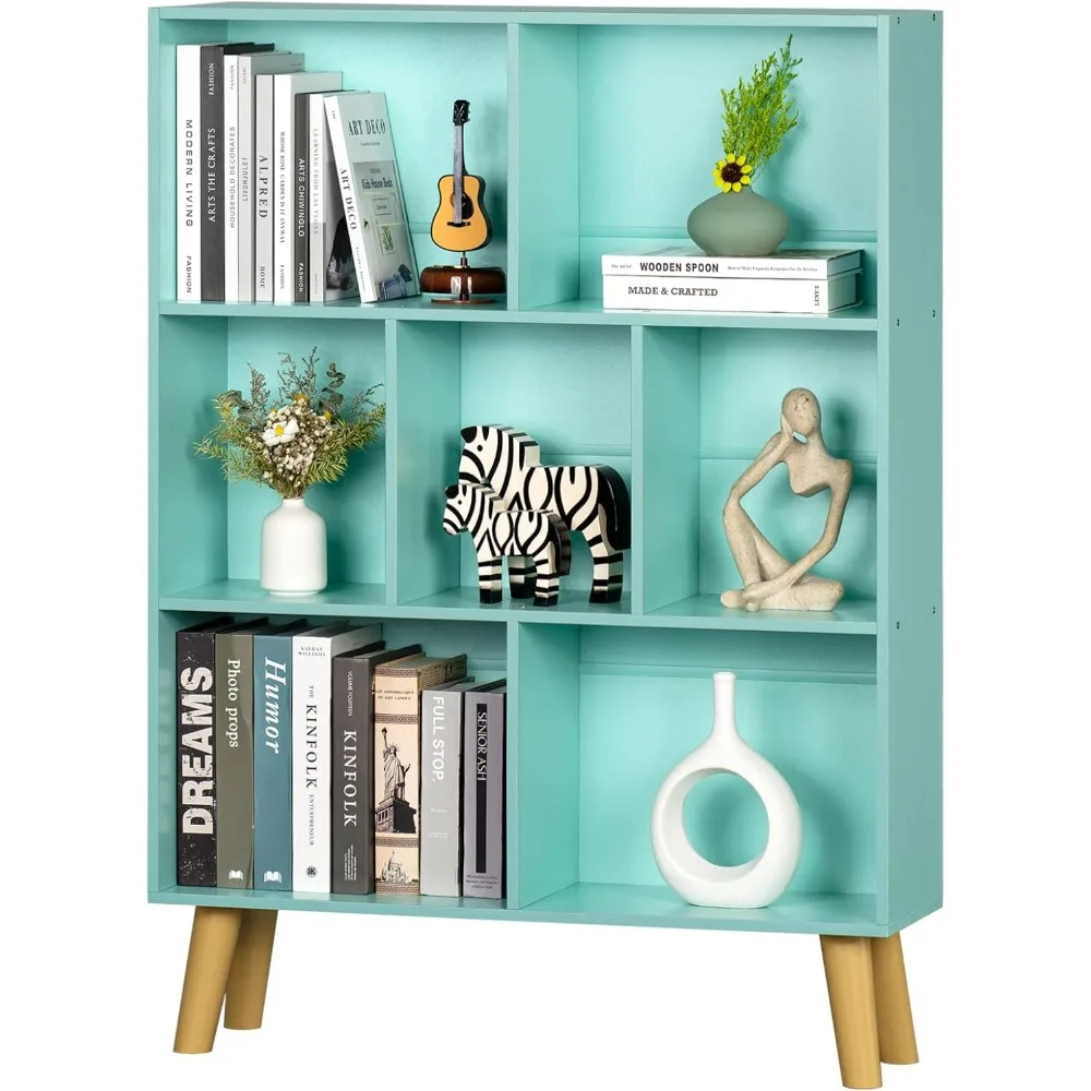 

7 Cube Bookshelf 3-Tier Bookcase with, Kids Book Shelf Cute Storage Organizer, Toy Shelves Bookshelves