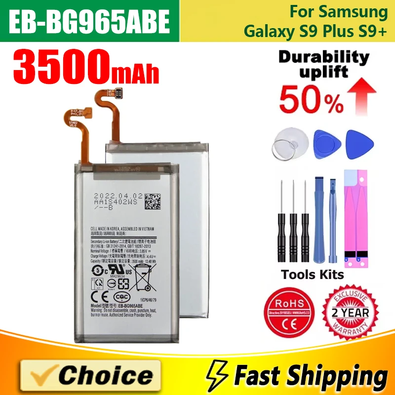 

EB-BG965ABE,Brand New Replacement Phone Lithium Battery+Tool,For Samsung Galaxy S9 Plus G9650 S9+ G965F,3500mAh