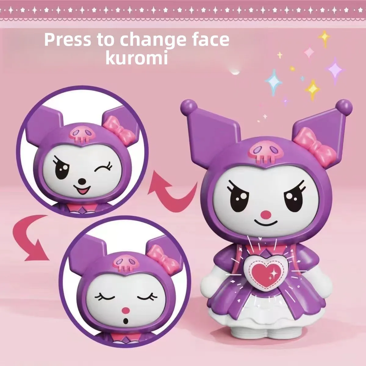 Sanrio Cute Girls' Heart Series My Melody Kuromi Hello Kitty Spinning Stress-Relief Toy, Desk Figurine, Small Gift Decoration