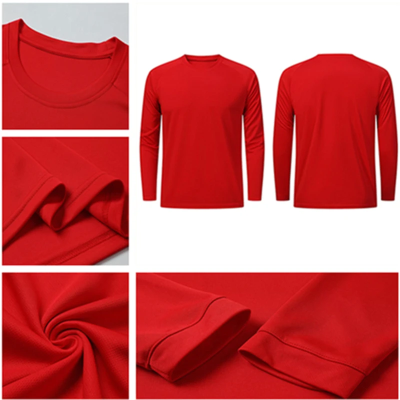 

Quick Dry Running for Men Women Kids O neck Sports Clothes Gym Long Sleeve Sports Shirt