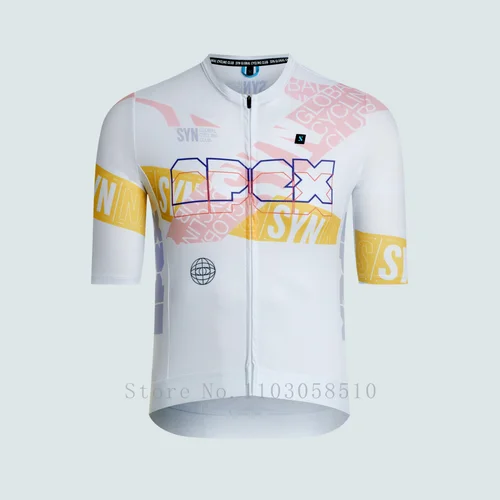 SYN-Camiseta de ciclismo para hombre, transpirable, de manga corta, con tres bolsillos, ropa para bicicleta de montaña, verano