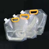 1L 1.5L 2.5L 5L 10L Clear Drinking Bags Drinks Flasks Liquor Bag Plastic Liquor Spout Bags For Beer Heavy Duty Drinks Reusable