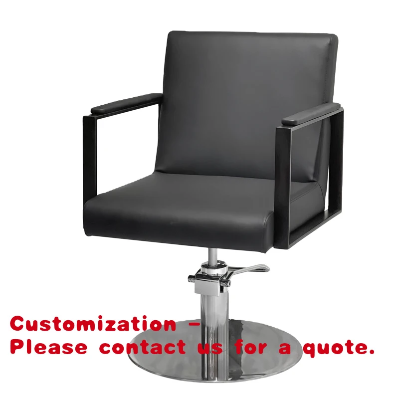 custom.2025 Hot Sale Professional Synthetic Leather Stainless Steel Luxury Portable Black Brown Styling Barber Chair Hair