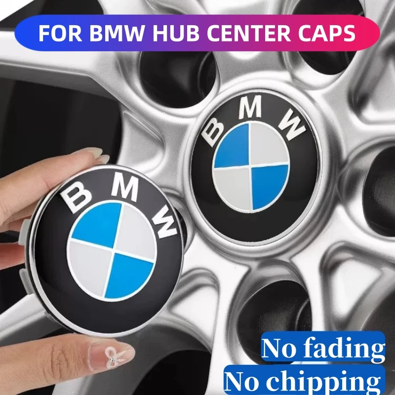 

For BMW E46 E90 E30 F10 F30 X5 X3 E39 F25 E60 E91 E87 M Car Accessories 4PCS Wheel Center Caps 68mm Blue white hubcap