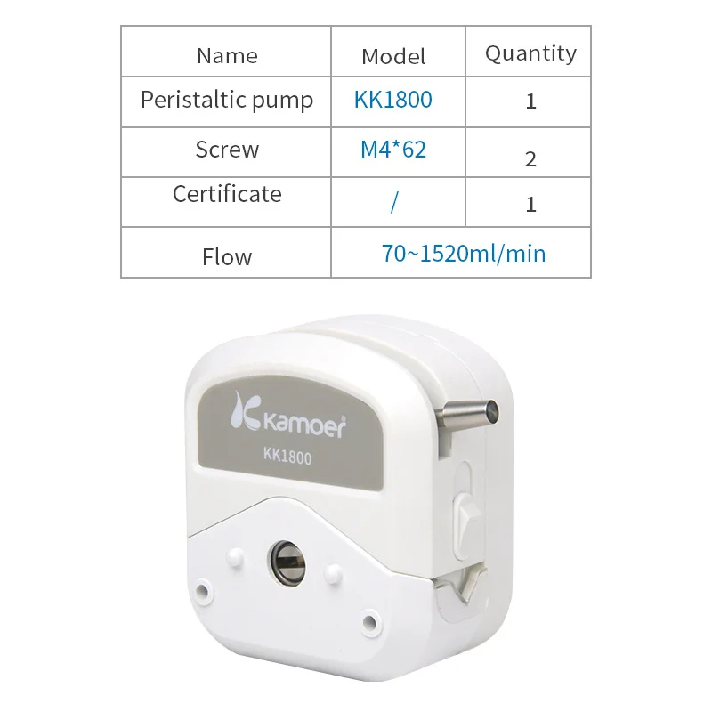 

Kamoer KK1800/KPKK5000 UIP/AIP Pump Head with Stainless Steel Rotors for Peristaltic Pump with High Precision