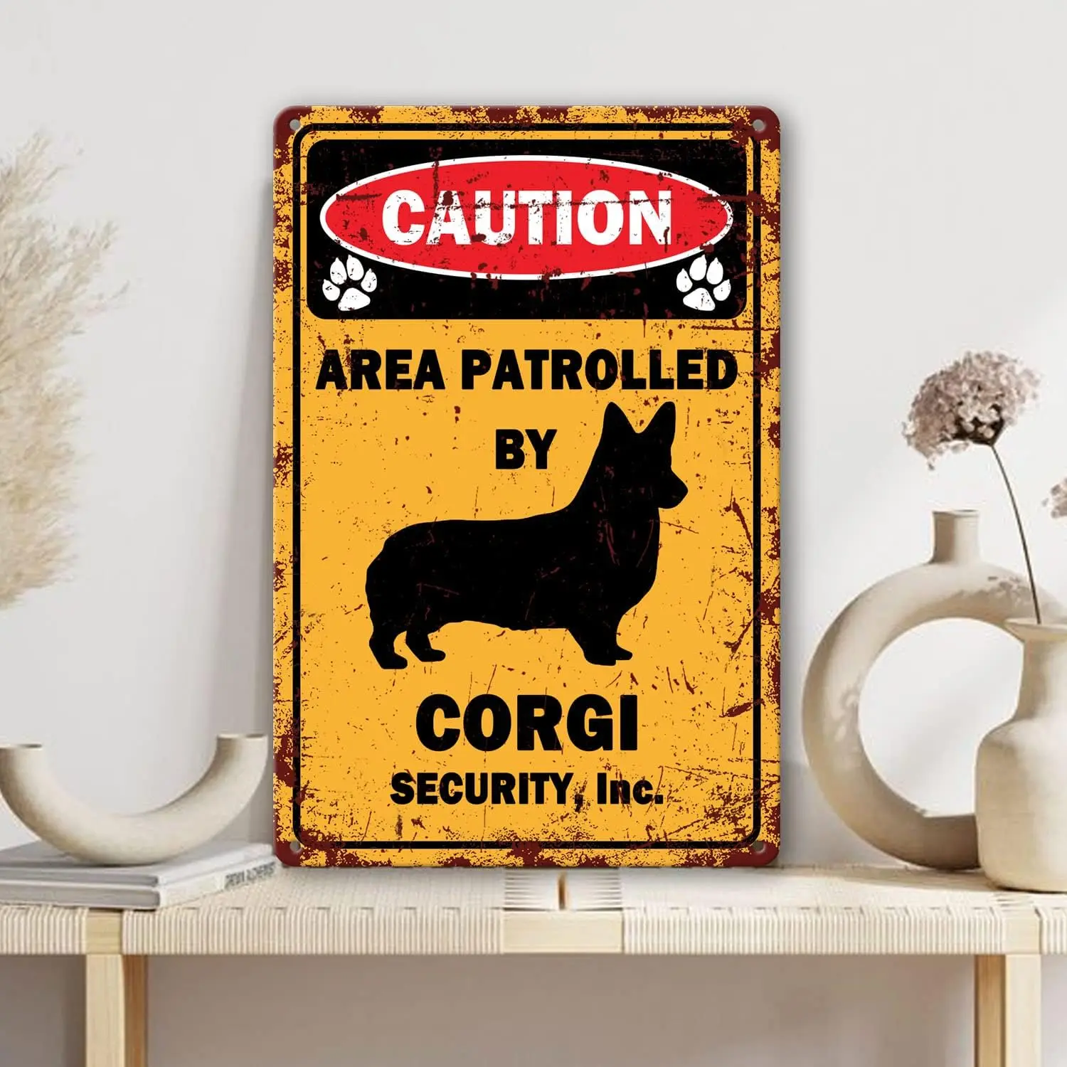 Corgi Sign Corgi Gifts For Corgi Lovers Caution Tin Sign Dog Metal Tin Sign For Wall Art Corgi Stuff Corgi Poster Corgi