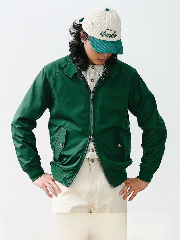 

Harringon G9 Jaet American Retro Ameika Hard Gentleman Plaid Windbreaker Coat MBBCAR Narrow Youth Autumn Winter Outerwear