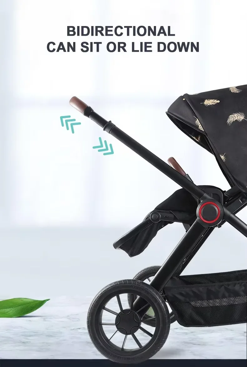 New baby stroller can sit and lie down lightweight folding high-view shock-absorbing baby carriage four wheels for travel car