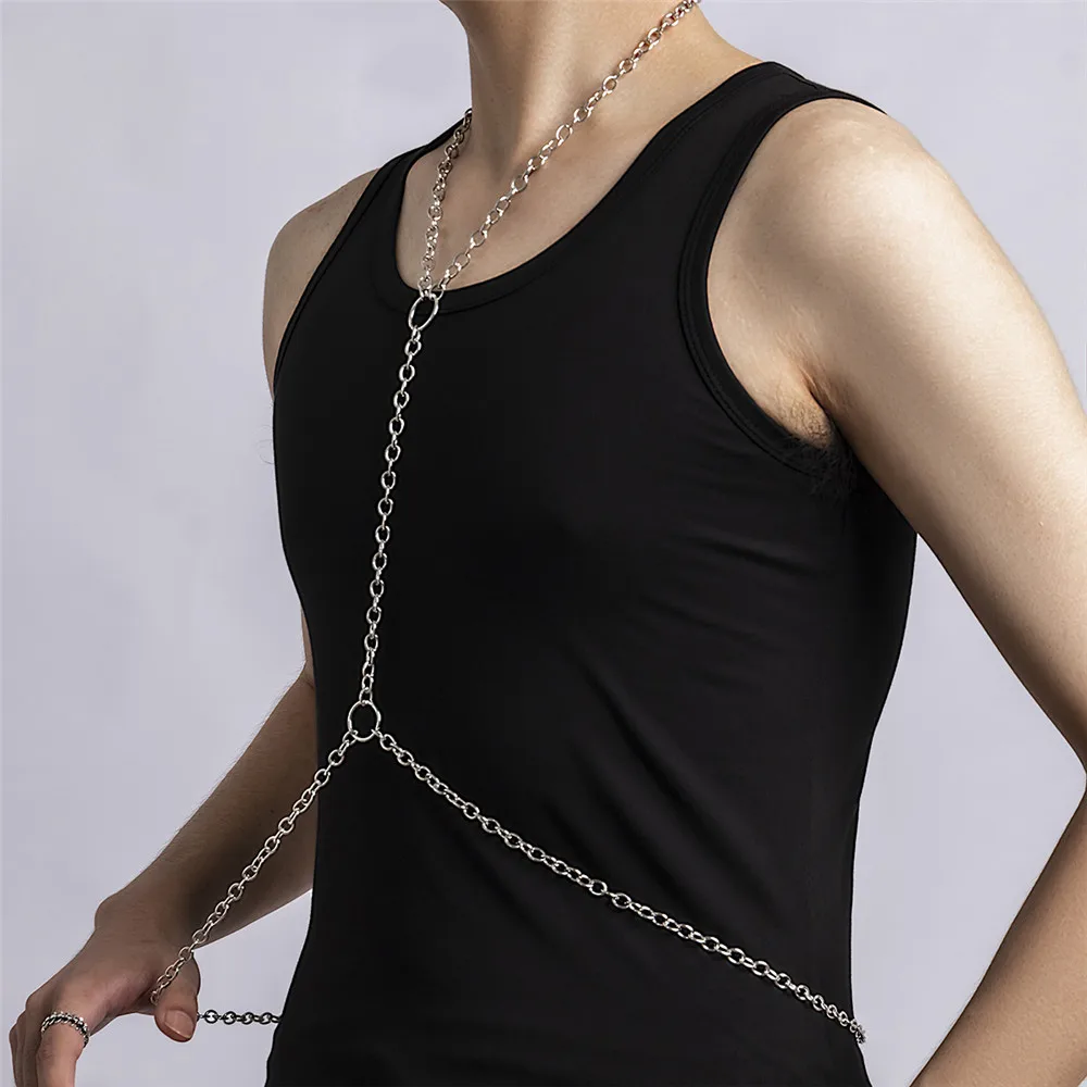 Cosysail Punk Simple Metal Body Chain for Men 2023 Fashion Waist Belly Chain Summer Beach/Party Nightclub Body Jewelry Gifts