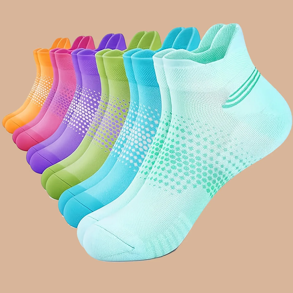 

6Pairs Athletic Crew Sports Run Sock Women Outdoor Fitness Training Marathon Short Men Cotton Cushion Breathable Ankle 8W156