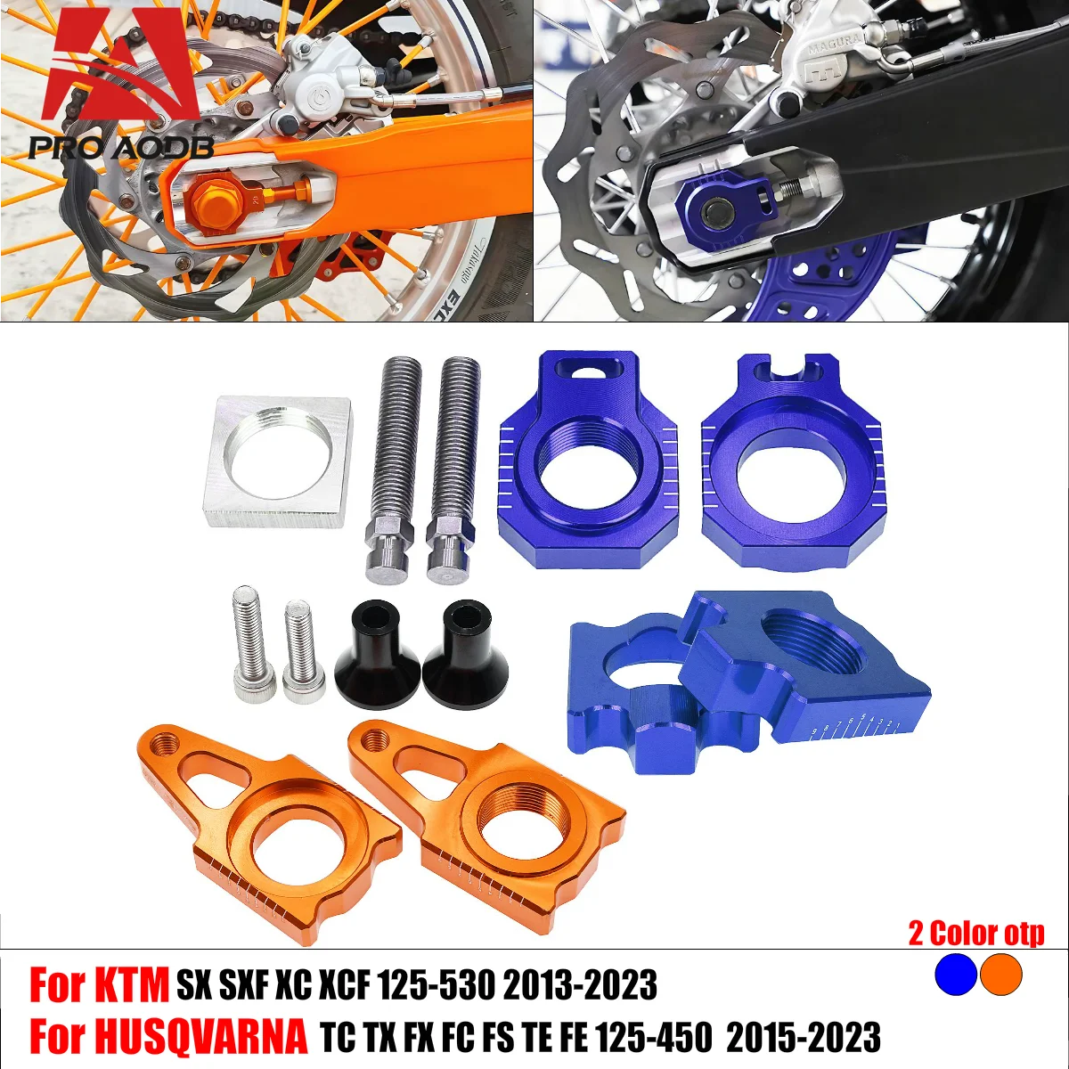 

High-Quality Motorcycle CNC 25mm Rear Chain Adjuster Axle Blocks For Husqvarna TC TX FX TC FC FS 125-450 2015-2020 For KTM etc