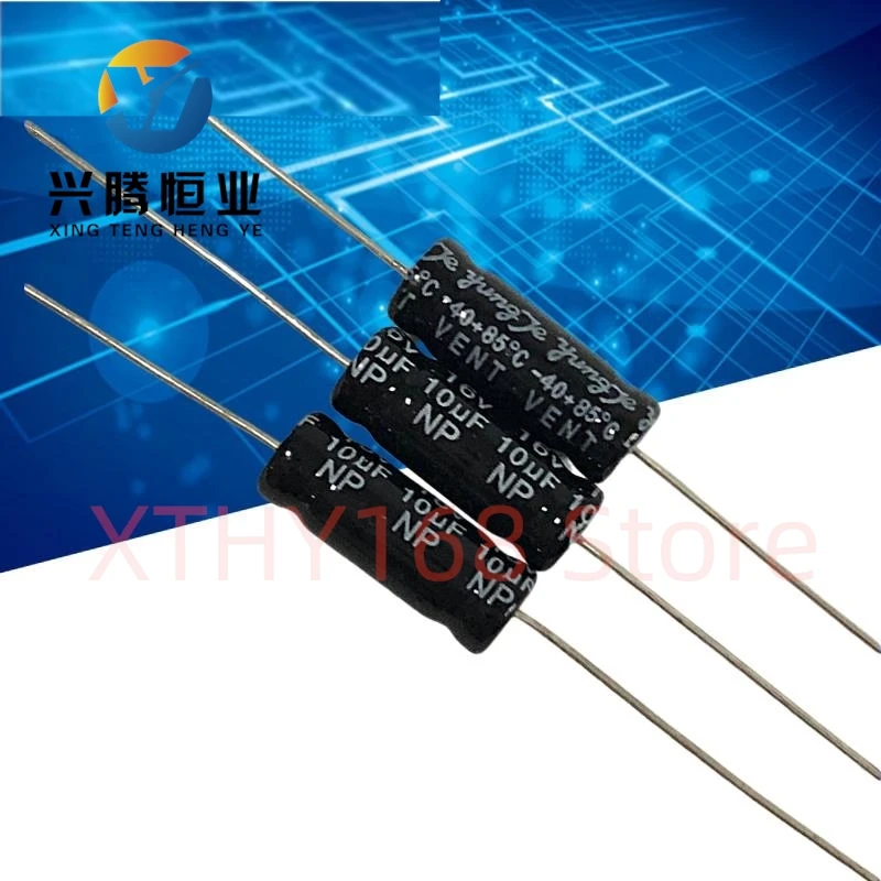 10PCS 10uf 16V audio frequency division horizontal axial NP non-polar electrolytic capacitor 16v 10uf 6X16mm