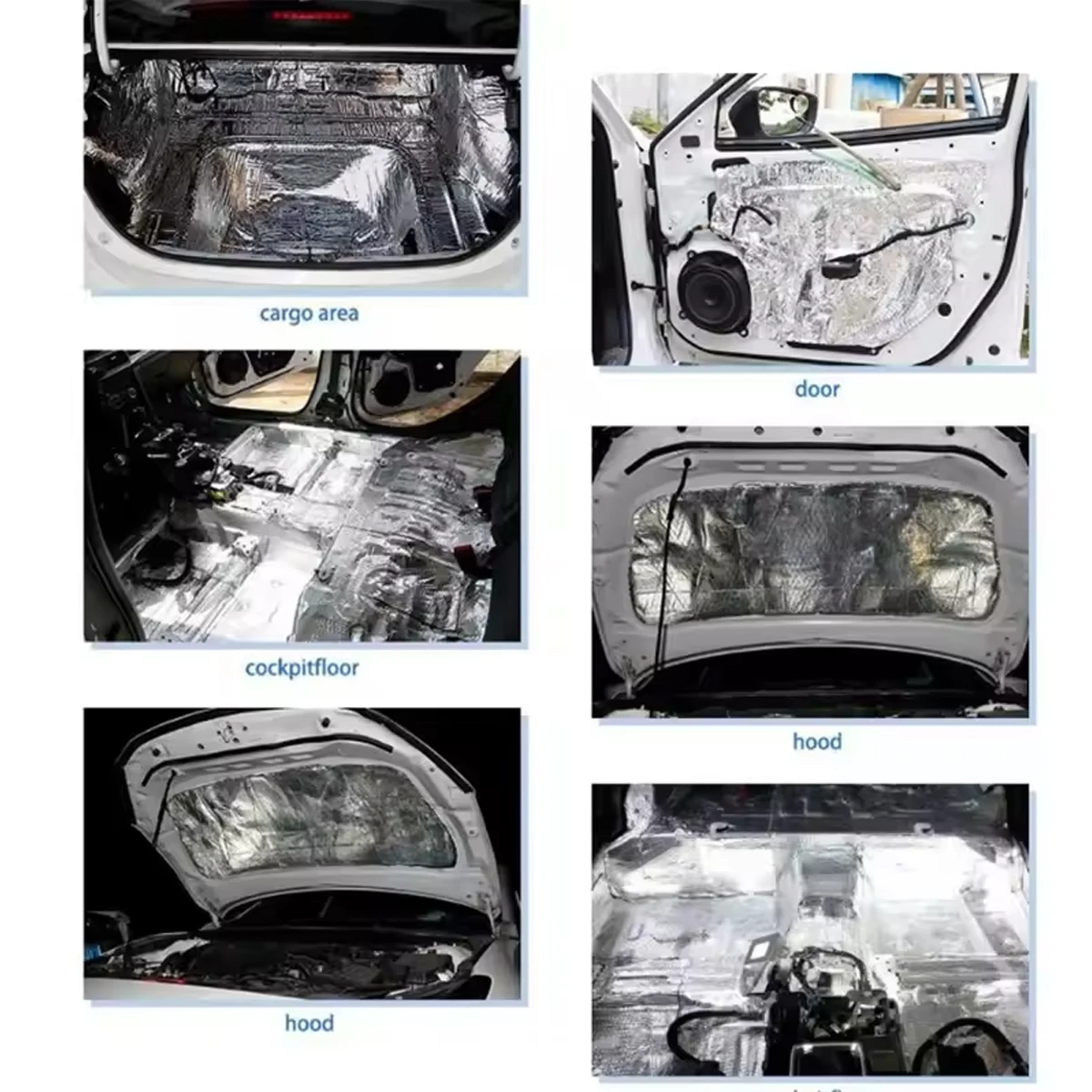 سيارة الحرارة والصوت العازلة القطن الحصير 5 مللي متر الألومنيوم احباط الباب بونيه الاهتزاز عزل الحصير الحصير حماية الضوضاء