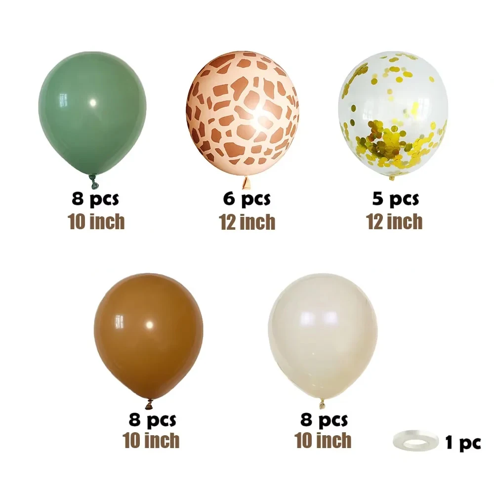 35 Stück/Set, 12 Zoll, Ballon-Set mit Hirschmuster und Konfetti, Tier- und Dschungel-Thema, für Geburtstags- und Hochzeitsfeiern, Dekorationsballons. – Detail 2