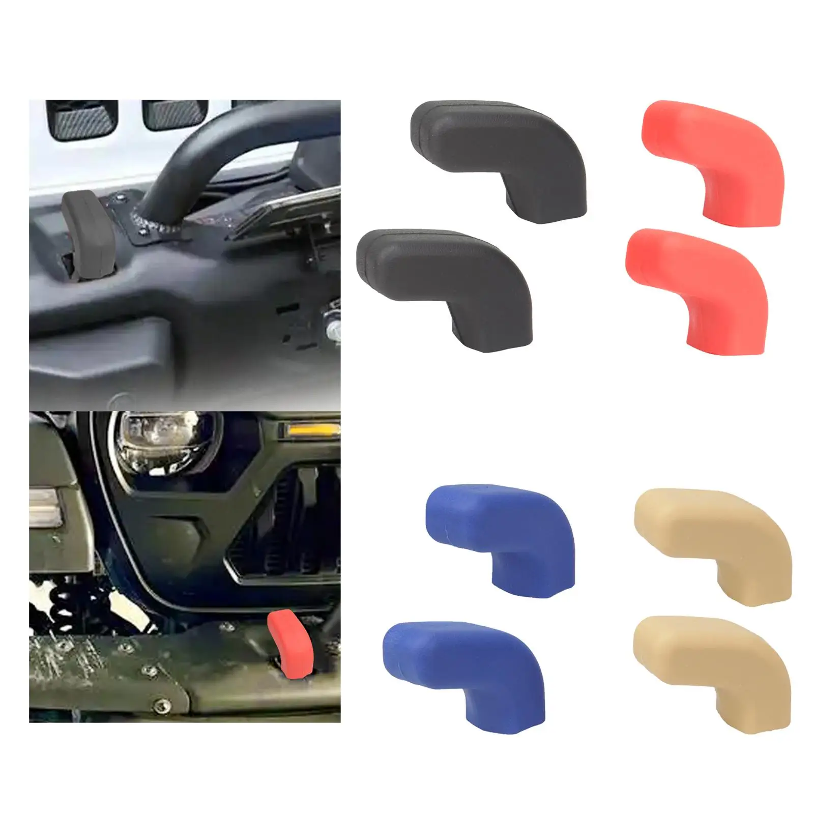 

2x Tow Hook Covers Accessories Replaces Easy to Install Premium Rubber High Performance Hitch Covers for Wrangler