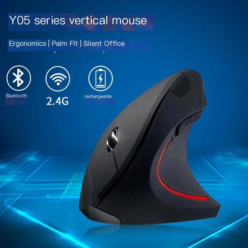 

CHYI Wireless Vertical Mouse Ergonomic Bluetooth Mouse 1600DPI Backlit Optical Mause Mice With Wrist Rest Mice Pad For PC Laptop