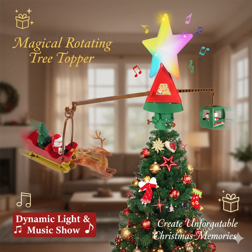 

Рождественские елочные украшения, электропоезд, дорожка Санта-Клауса, вращающийся летающий автомобиль, подарочная коробка, Рождество, Новый год, детские сувениры, подарки