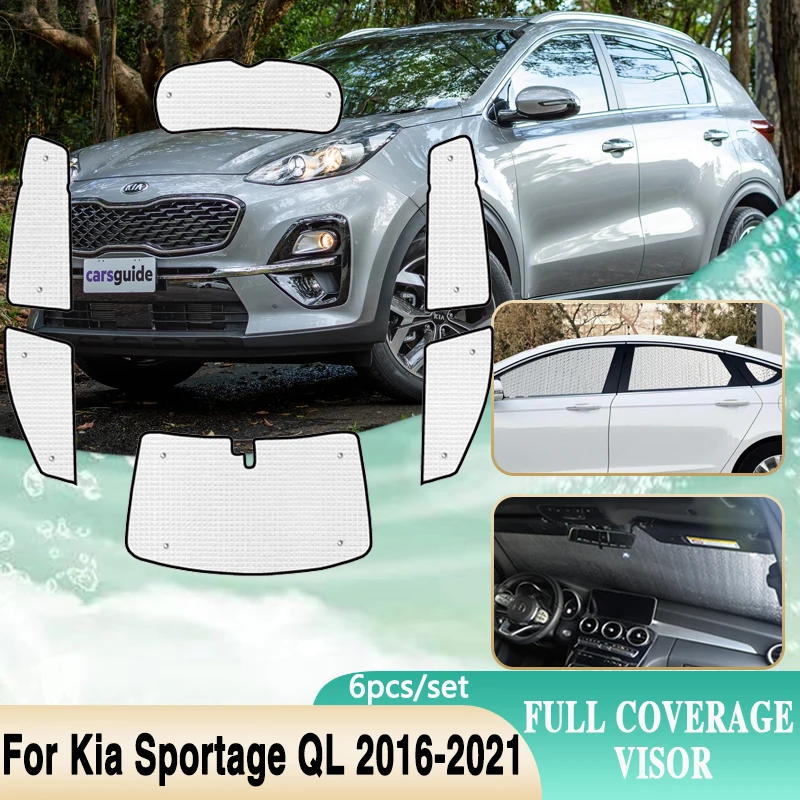 For Kia Sportage QL 2016 2017 2018 2019 2020 2021 Full Coverages Sunshades Windshield Side Windows Shaby Visor Car Accessories