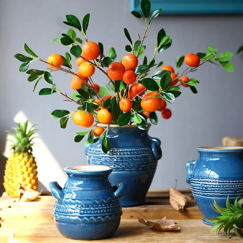 Kumquat Artificial de 87cm, arreglo de flores de frutas de otoño, decoración de sala de estar, diseño de decoración, accesorios de fotografía