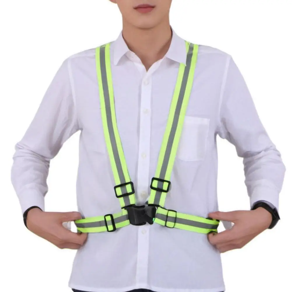 Adjustable Highlight Reflective Straps Night Running Riding Clothing Vest Safety Vest Elastic Band For Adults and Children