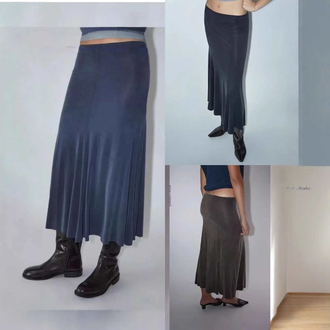 

Paloma Wool25 Mid-Length Knitted Elastic Women's Skirt Spring Summer Autumn Commute Sle Straight Tube Skirt Polyester Fabric