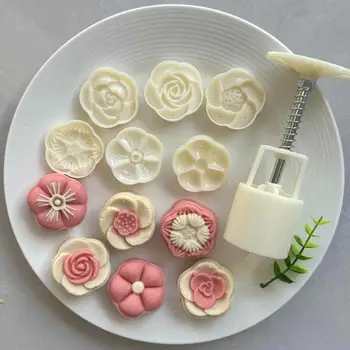 糕點裝飾壓模工具 中秋節月餅模具 手壓式餅乾印章 櫻花圖案 10 最佳銷售 月餅壓模 - №3