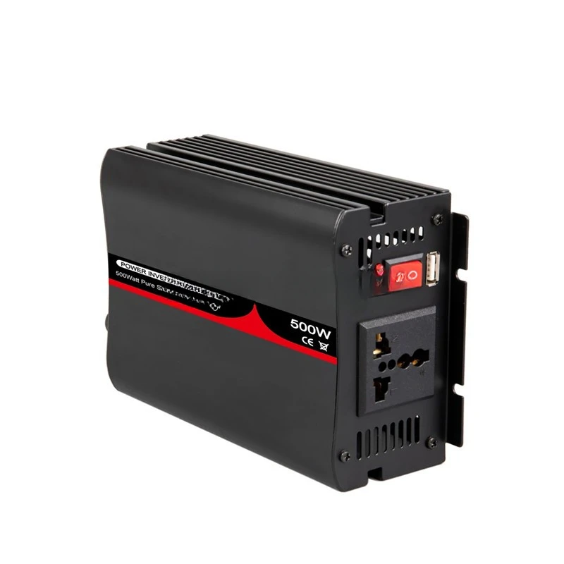 

12V to 220V 500W vehicle-mounted camping mine pure sine wave inverter with LED lamp.