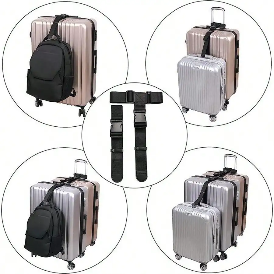 400cm/157.48in Heavy Duty Luggage Straps Adjustable Buckle Luggage Straps Travel Accessories Luggage Accessories