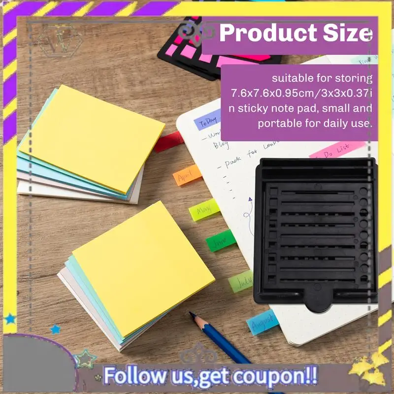 New Multifunctional Note Holder With Stencil For 3X3 Inch Self-Sticky Notepad,  Dispenser And Clip