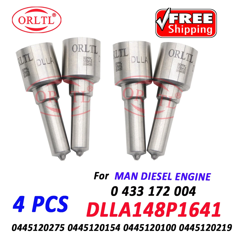 

4 PCS Diesel Injector Nozzle DLLA148P1641 DLLA 148P 1641 Fuel Auto 0 433 172 004 For MAN 0445120275 0445120154 0445120100 120219