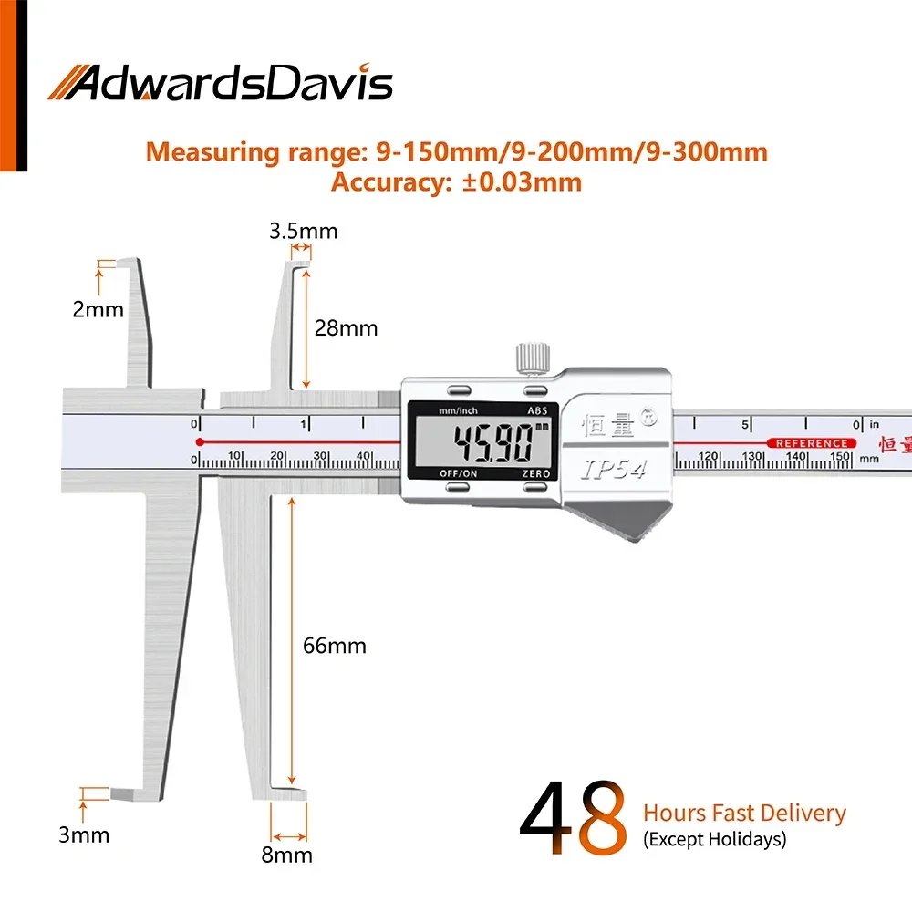 Metric Imperial Digital Calipers 0-150 0-200 0-300mm Double Inner Groove Digital Caliper 4CR13 Stainless Steel Measuring Tools