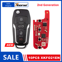 10 Piece XHORSE XKFO21EN 2nd Generation XK Series Smart Key for Ford  Replace XKFO01EN Wire Remote