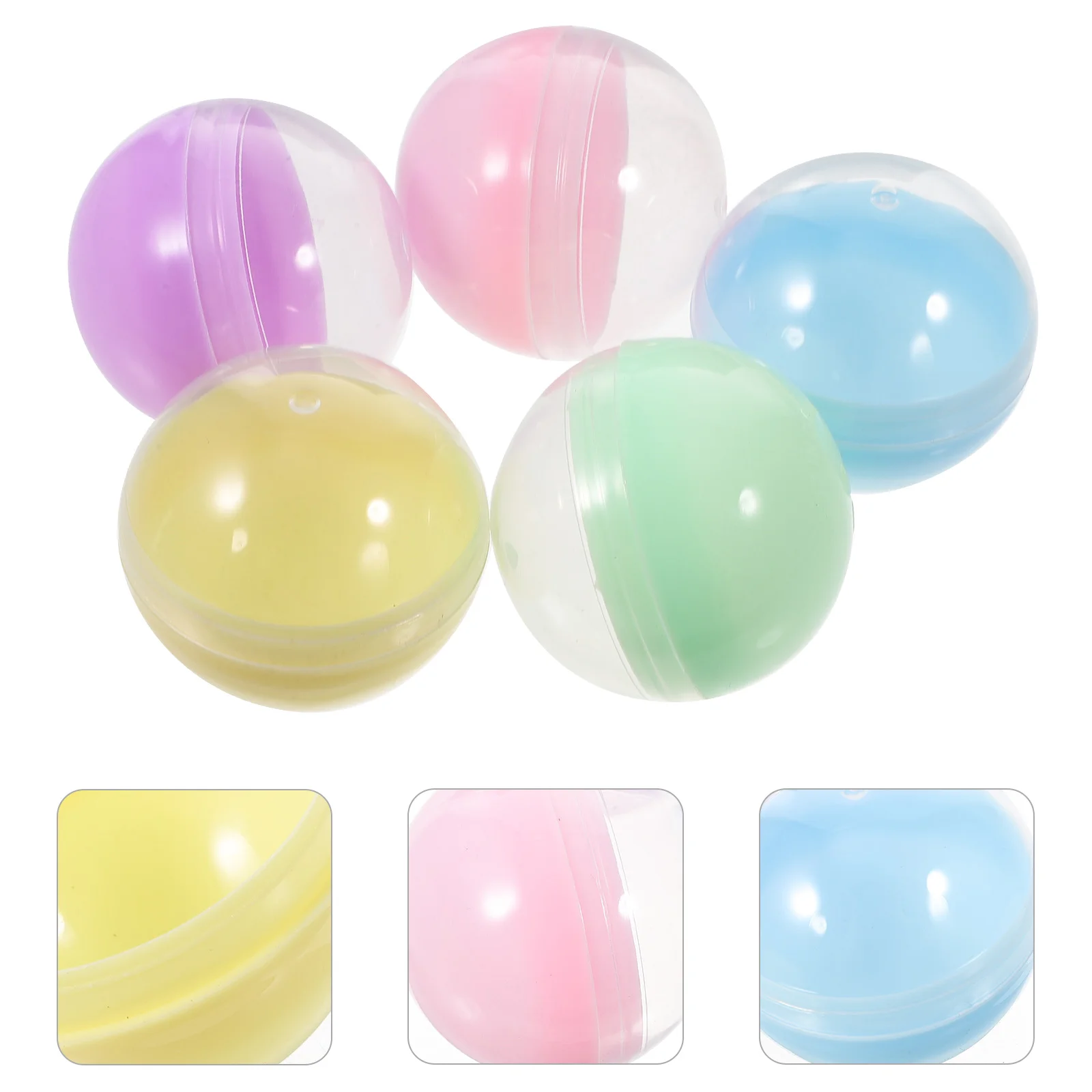 50 Pcs Macaron Shell Semitransparent Balls Multi-purpose Empty Pingpong Round Toy Fillable Capsules Pp