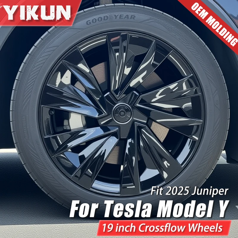

4PCS Hubcaps 19 Inch for Tesla Model Y Juniper 2025 Performance Replacement Wheel Cover Automobile Hub Cap Full Rim Accessories
