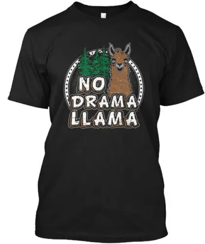 No Drama Llama Funny T-Shirt Made in the USA Size S to 5XL