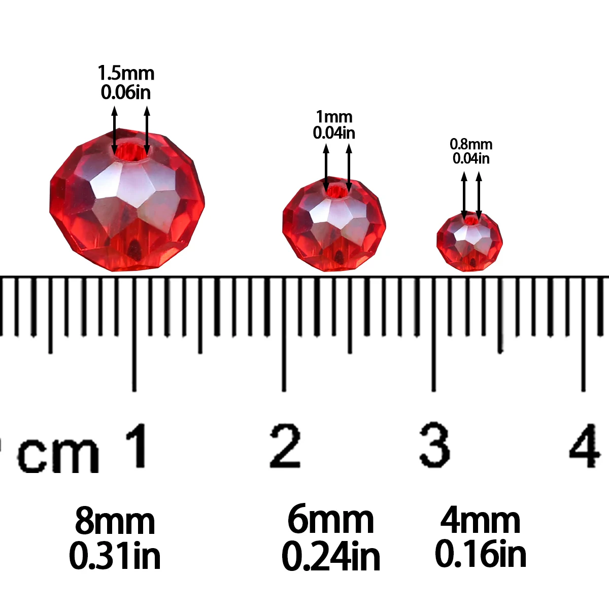 4/6/8mm Deep Red AB Crystal Glass Beads Perfect for Making DIY Bracelets Necklaces Keychains and Various Jewelry Accessories